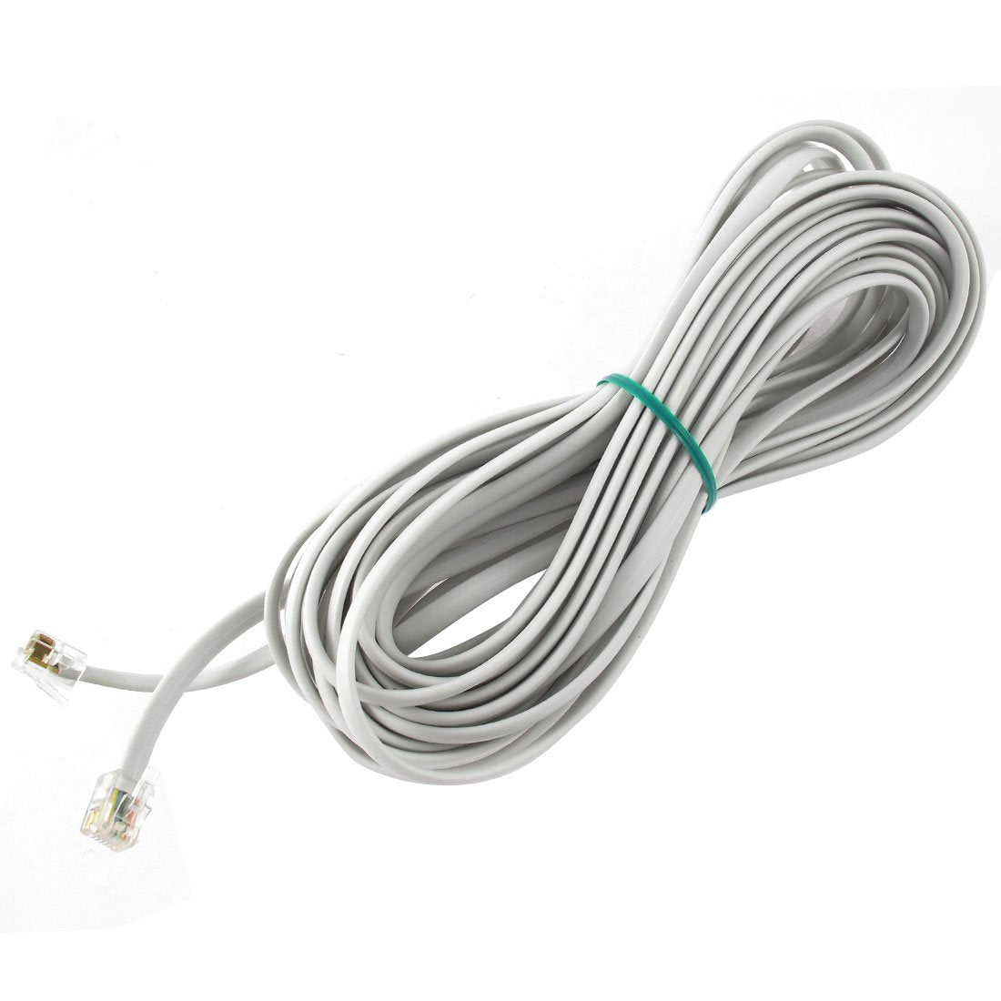 uxcell 6P6C RJ11 Telephone Extension Fax Modem Cable Line 33Ft Length White