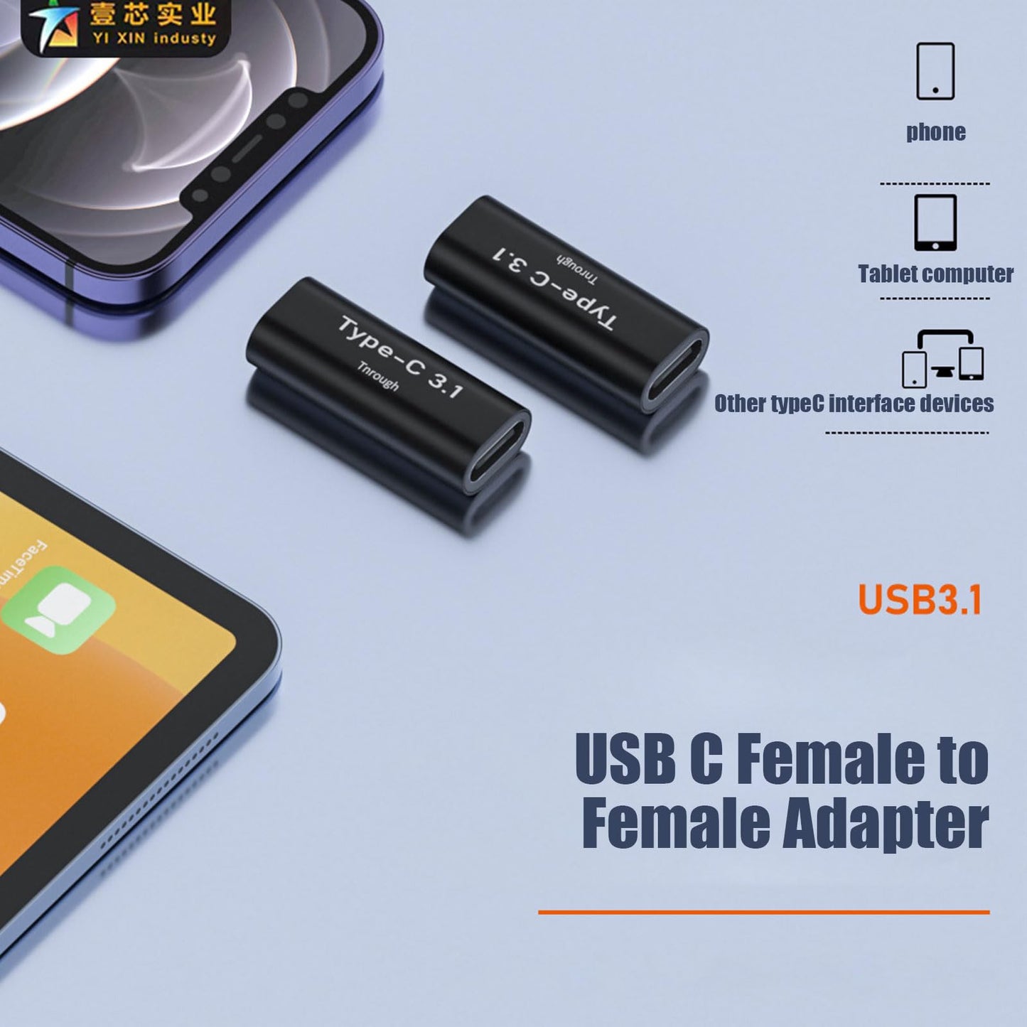 Pastall 5 Pack USB C Female to Female Adapter.Usbc Extender.USBC Coupler Supports Up to 10Gbps Data Transfer and 100W Fast Charging.Compatible…