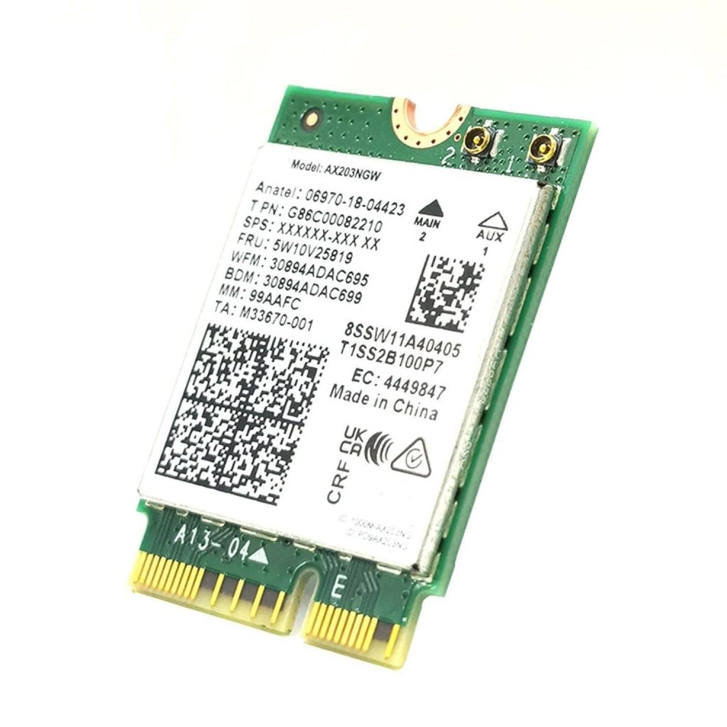 WiFi 6 Adapter for Intel AX203 | Dual Band Up to 1.2 Gbps | CNVio2 M.2 | Bluetooth 5.2 Support | Requires Intel 10th Gen and Above CPUs, Windows 10