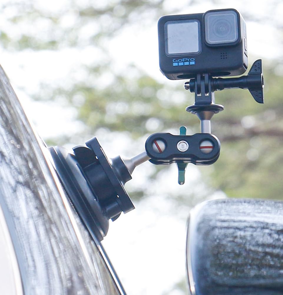 Suction Cup Mount for Go pro Hero Car Windshield Sucker Fitting DJI OSMO Glass Windows Sucking Disc Compatible with Magnetic Cell Mobilephone Holder