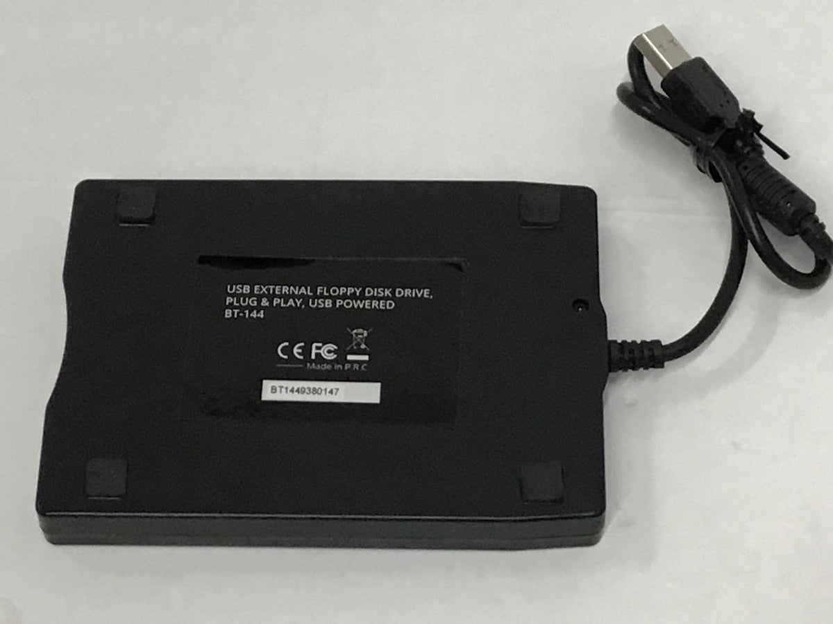 BYTECC BT-144 Slim Black USB External Floppy Disk Drive, Plug & Play, USB Powered