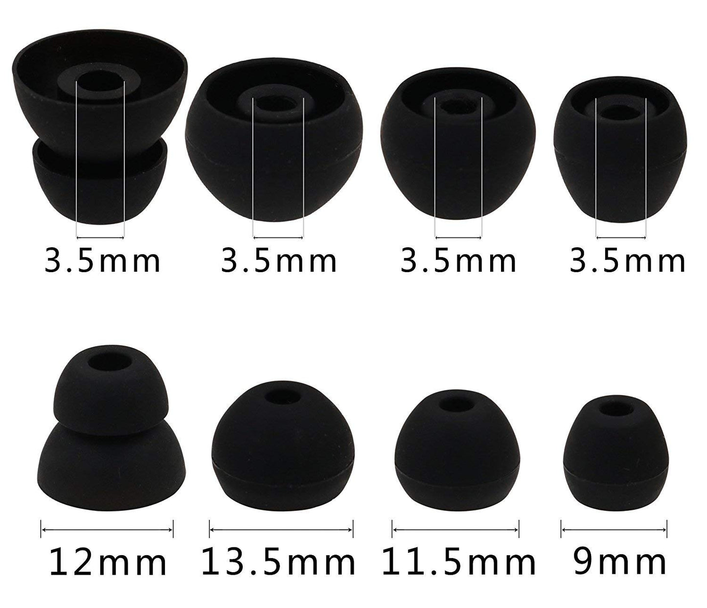 ALXCD Replacement Eartips Silicone Earbuds Buds Set Compatible with Powerbeats Pro, 8 Pairs S/M/L/D 4 Sizes Soft Silicone Earbuds Tips, Compatible