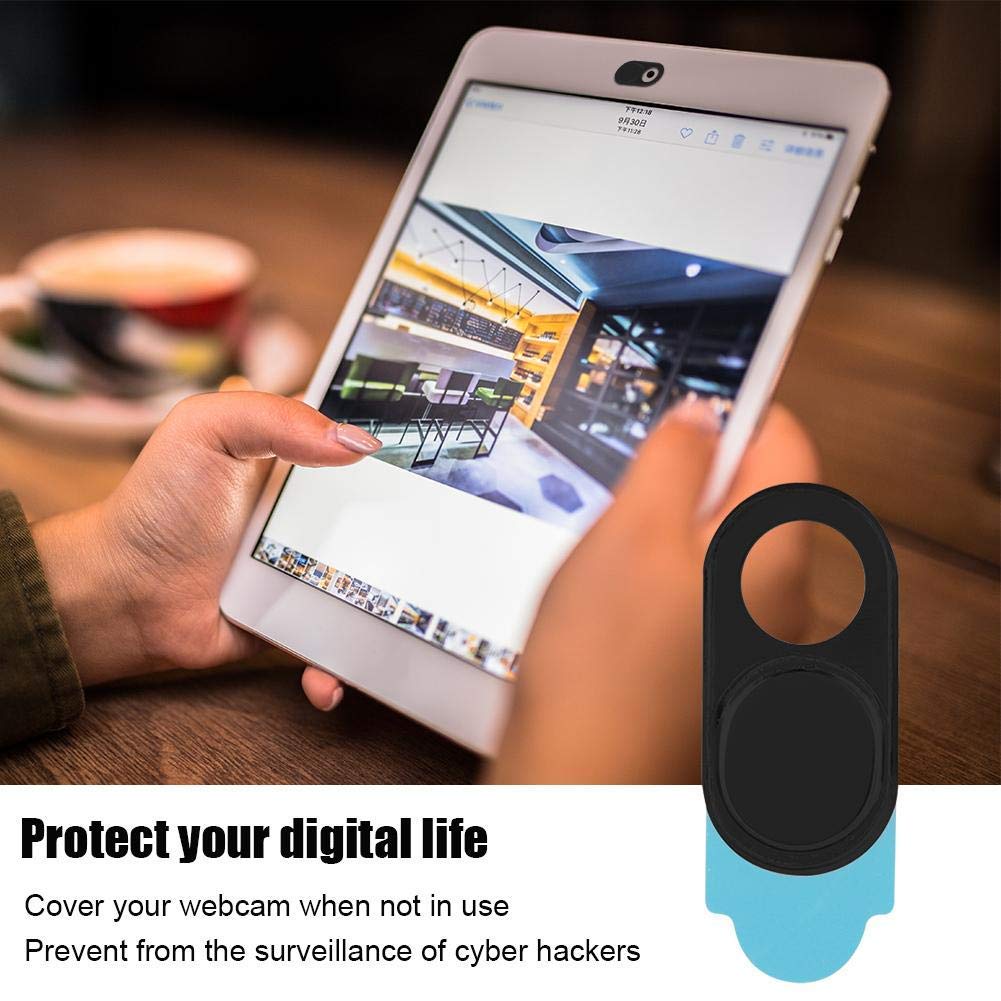ASHATA 3pcs Metal Camera Lens, Ultra Thin Camera Cover Webcam Cover Blocker Slider for Smartphone Tablet Desktop Laptop(Black)