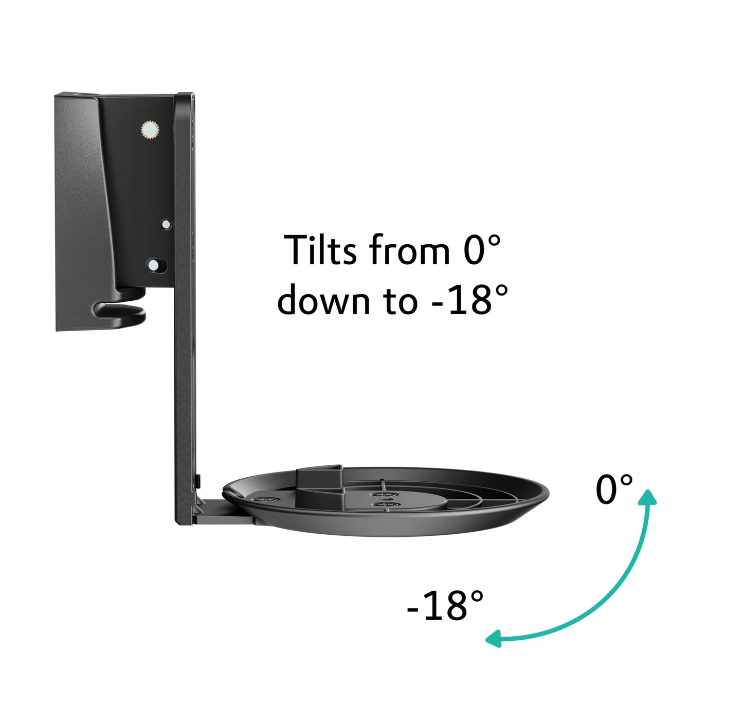ynVISION.DESIGN Adjustable Wall Mount Compatible with Sonos ERA 100 Speaker - Black 2 Pack (Black, 1 Box of 2 Mounts)