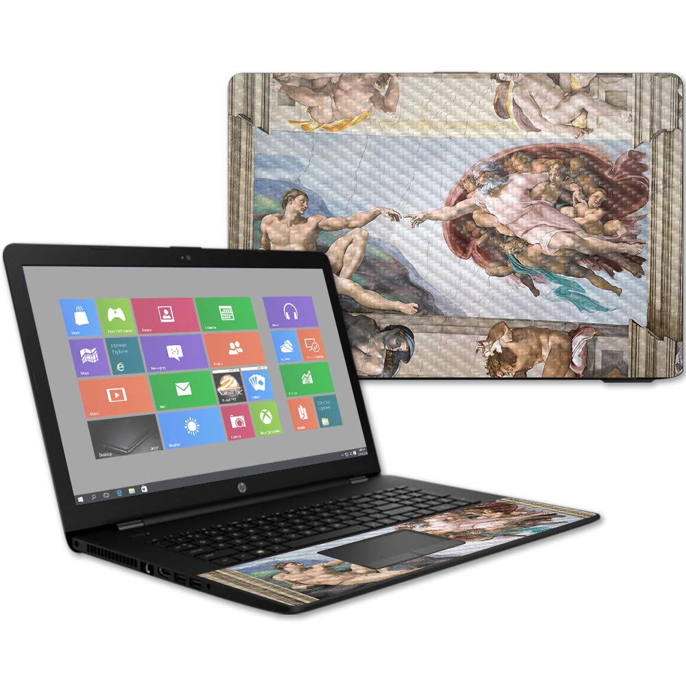 MightySkins Carbon Fiber Skin for HP 17T Laptop 17.3" (2017) - Creation of Adam | Protective, Durable Textured Carbon Fiber Finish | Easy to Apply…