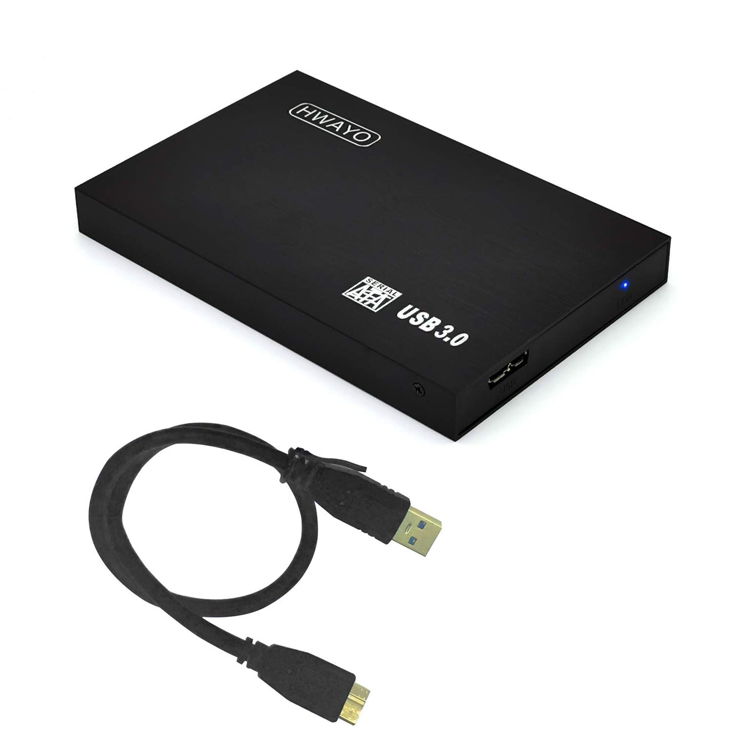 HWAYO 2.5'' 1TB Ultra Slim Portable External Hard Drive USB3.0 HDD Storage for PC/Desktop/Laptop/MacBook/Chromebook/Xbox One (Black)