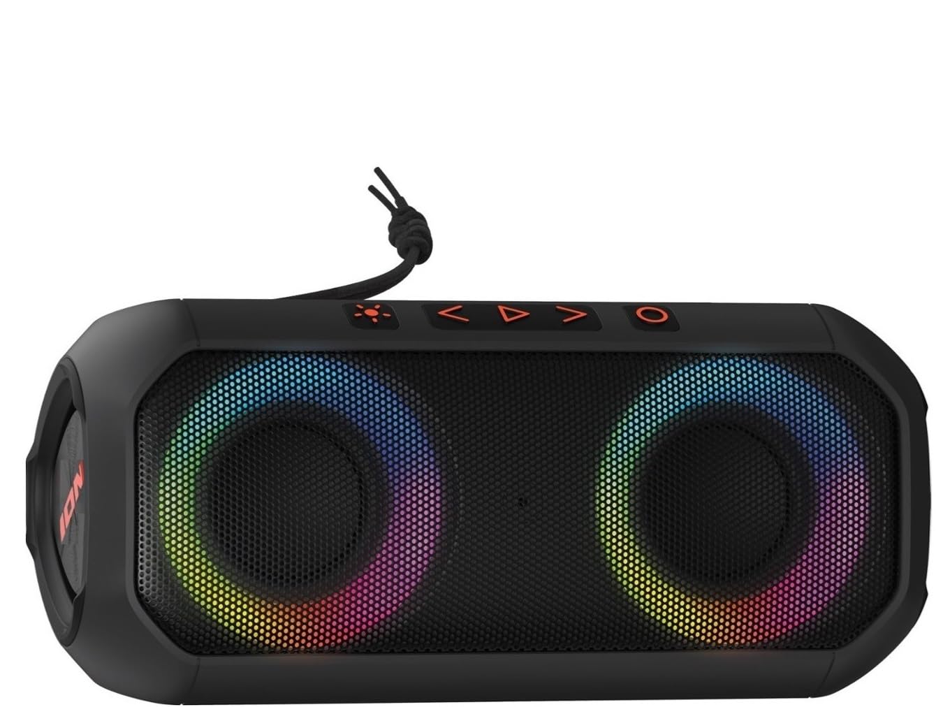 Ion Audio UBER Boom Wireless Bluetooth Speaker with LED Lights and Built in Microphone, Black (Renewed)