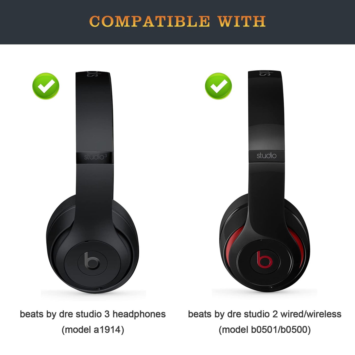 Studio 3 Wireless Headband as Same as the OEM Replacement Arch Band Studio3 Parts Accessories Compatible with Beats by Dr. Dre Studio3/A1914