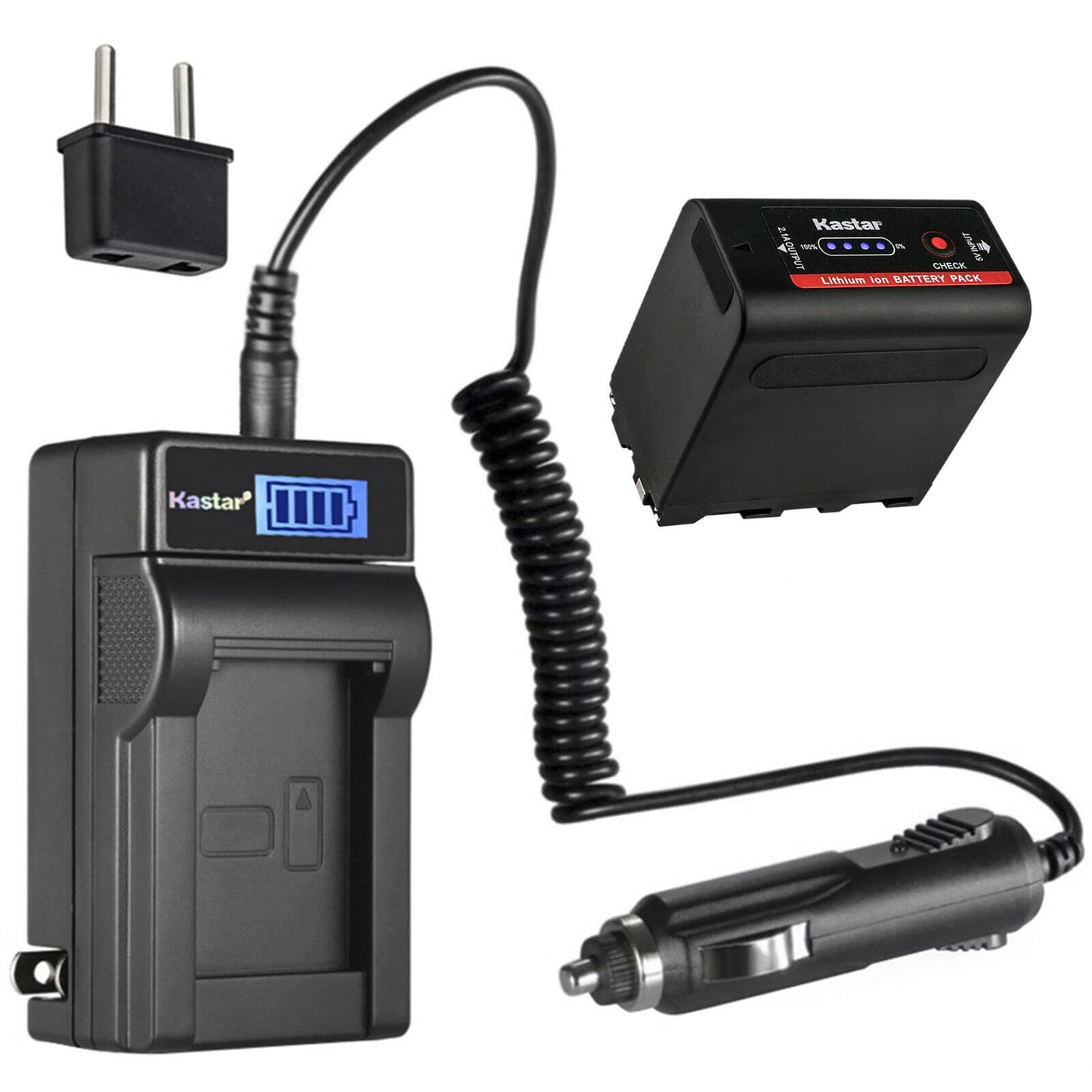Kastar 1-Pack NP-F980EXP Battery and LCD AC Charger Compatible with NP-F970 NP-F960 NP-F975 NP-F950 NP-F930 NP-F570 NP-F750 NP-F770, Neewer CN160