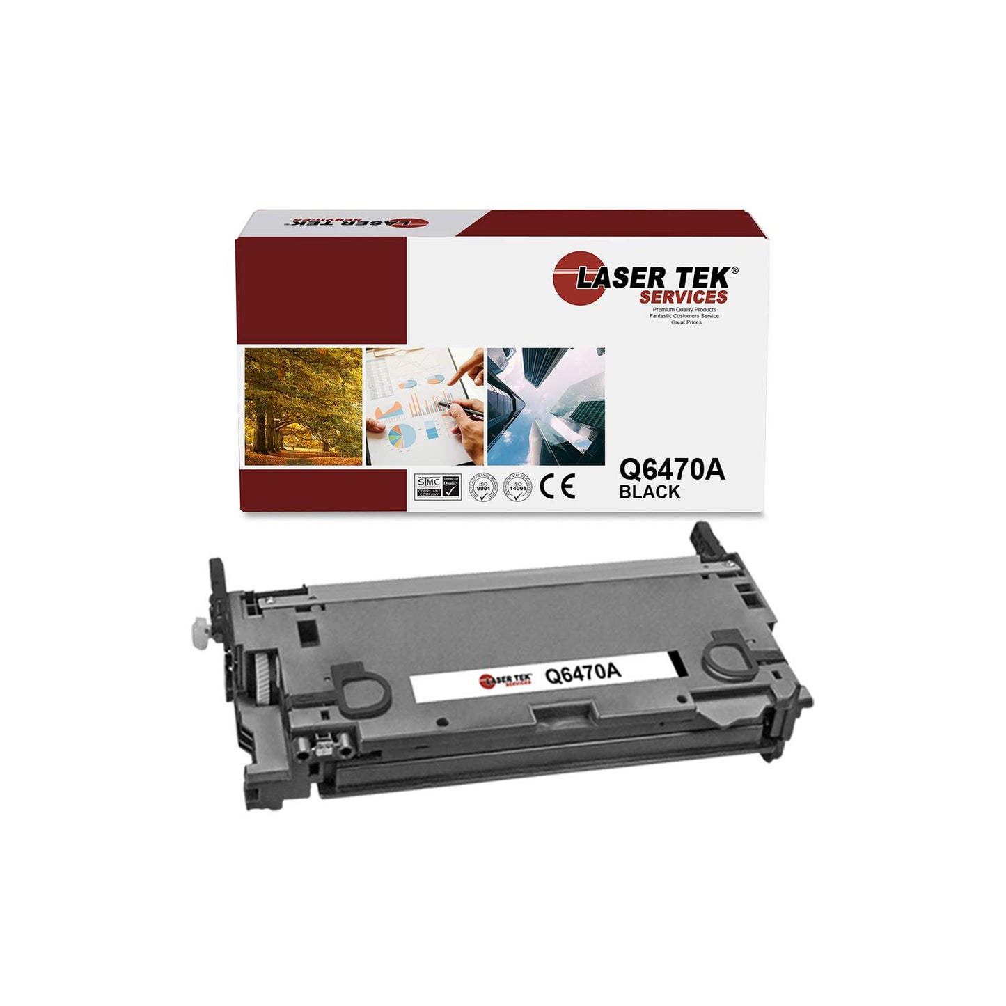 Laser Tek Services Compatible Toner Cartridge Replacement for HP 501A Q6470A Works with HP Color LaserJet 3600 3600fn 3600n Printers (Black, 1 Pack)