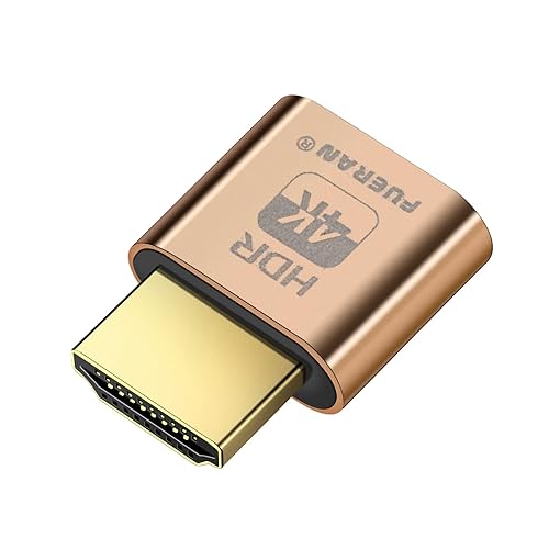 FUERAN 4K HDR HDMI Dummy Plug - Headless Display Emulator for GPU Virtual Monitor Support up to 4K@60Hz, 1080P 120Hz | Plug & Play for Rendering