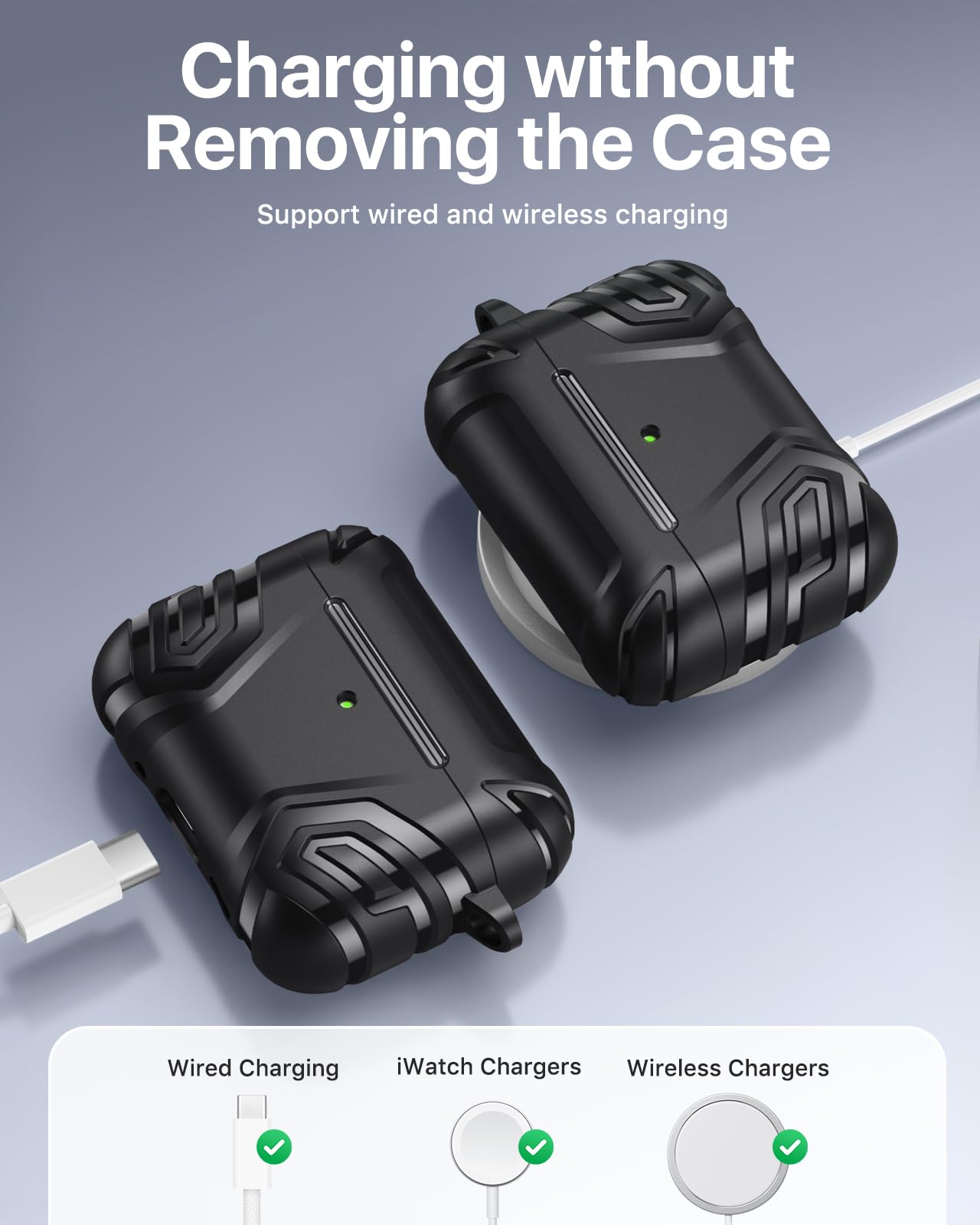 MoKo for AirPods Pro 3 Case (2025), Cool Armor Case Compatible with Apple AirPods Pro 3rd Generation, TPU Full Protective Shockproof Cover
