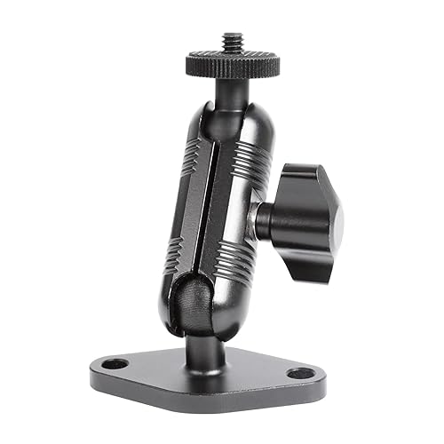 xik Metal 1/4"-20 Mount with Drill Plate Base for Monitors, Action Camera?CCTV Cameras, Camcorders, 360° Rotation Adjustable Camera Mount