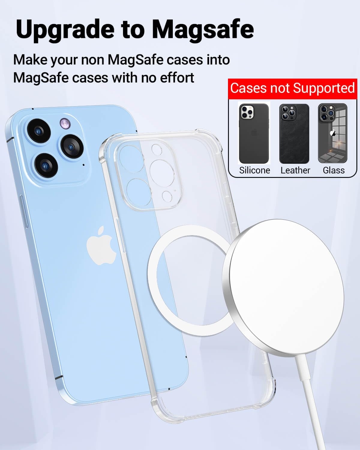 KALAPOP for MagSafe Sticker,MagSafe Ring Magnet,Magnetic Wireless Charger Conversion Kit,Compatible with iPhone 16/15/14/13/12/11, Galaxy S23/S22/S21