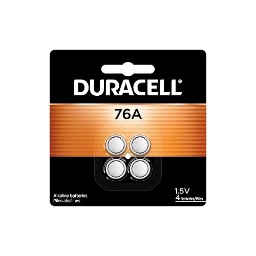Duracell 76A 1.5V Batteries, 4 Count (Pack of 1), 76A 1.5 Volt Battery, Equivalent to LR44, A76, & AG13, Long-lasting for Watches, Alarms…