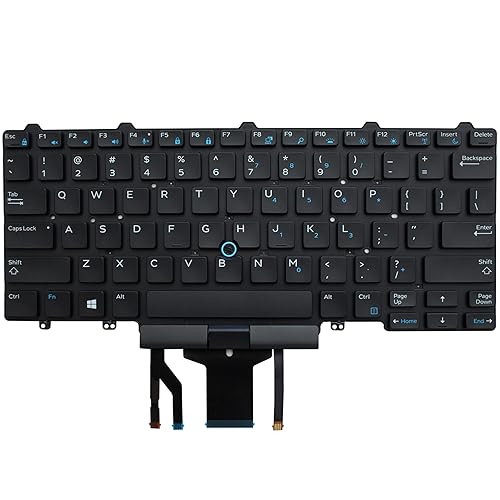 No Frame US Replace Keyboard for Dell Latitude E5450 E5470 E7450 E7470 7480 7490 5480 5488 Laptop with Pointe and Backlight