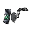 Wireless Car Charger Multi-Angle Adjustable Dashboard/Windshield Mount Smartphones, Magnetic Car Phone Holder, Fast Charging, Universal Dashboard Fit