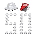 Cable Clips Self with 3M Adhesive Cord Organizer, Wire Holder Clamp Management Sticky for Desk Car Dash Cam Tables Wall, White 50pcs
