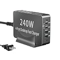 240W USB C Charger Block, 4 Port USB Fast Charging Station 100W Laptop Power Adapter for MacBook, Laptop, Tablet, iPad, iPhone, Cell Phone Multiple