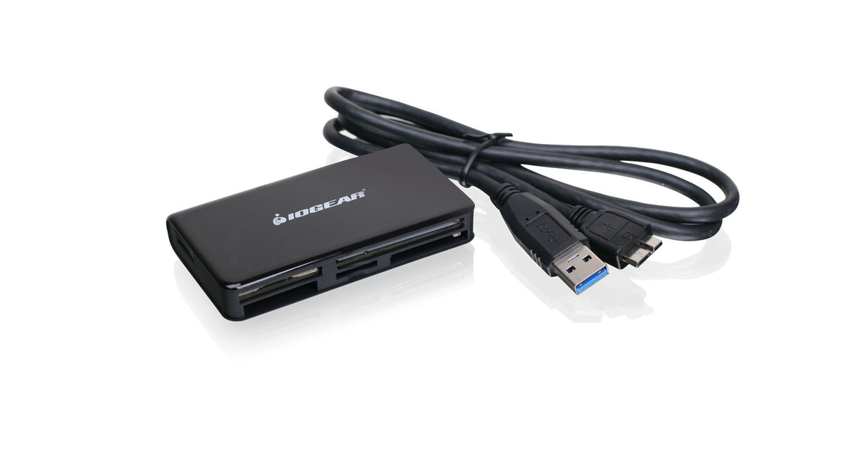 IOGEAR USB 3.0 Compact Flash Memory Card Reader - Rate Up To 5Gbps - Read 5 Cards Simultaneously - SDXC/SDHC/SD/Micro SDXC/Micro SD/Micro