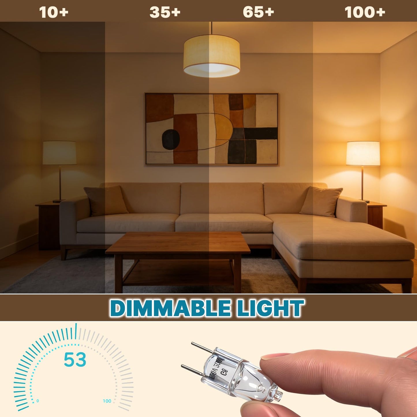 Lujchicy G8 Bulb 20 watts 120 Volts Halogen Bulb, Double-pin Xenon Bulb, Warm White Adjustable Light Bulb (5 Pieces in a Pack)
