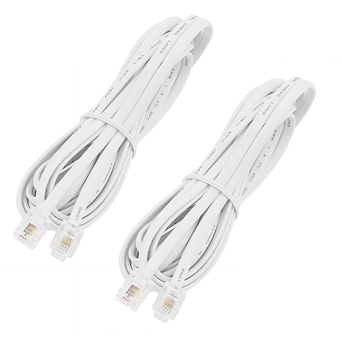 uxcell 6P4C RJ11 Telephone Extension Cable, 10Ft Modular Cable Conductor Phone Line Male Connector Double Ends for Landline, Fax, Modems, Answering