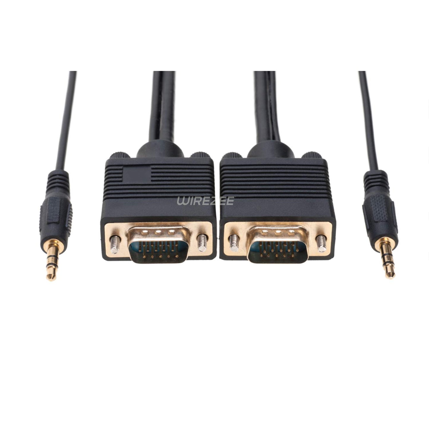 VGA Cable SVGA Super Video Cord Male 15 PIN with 3.5 Audio Monitor Wire (15FT)
