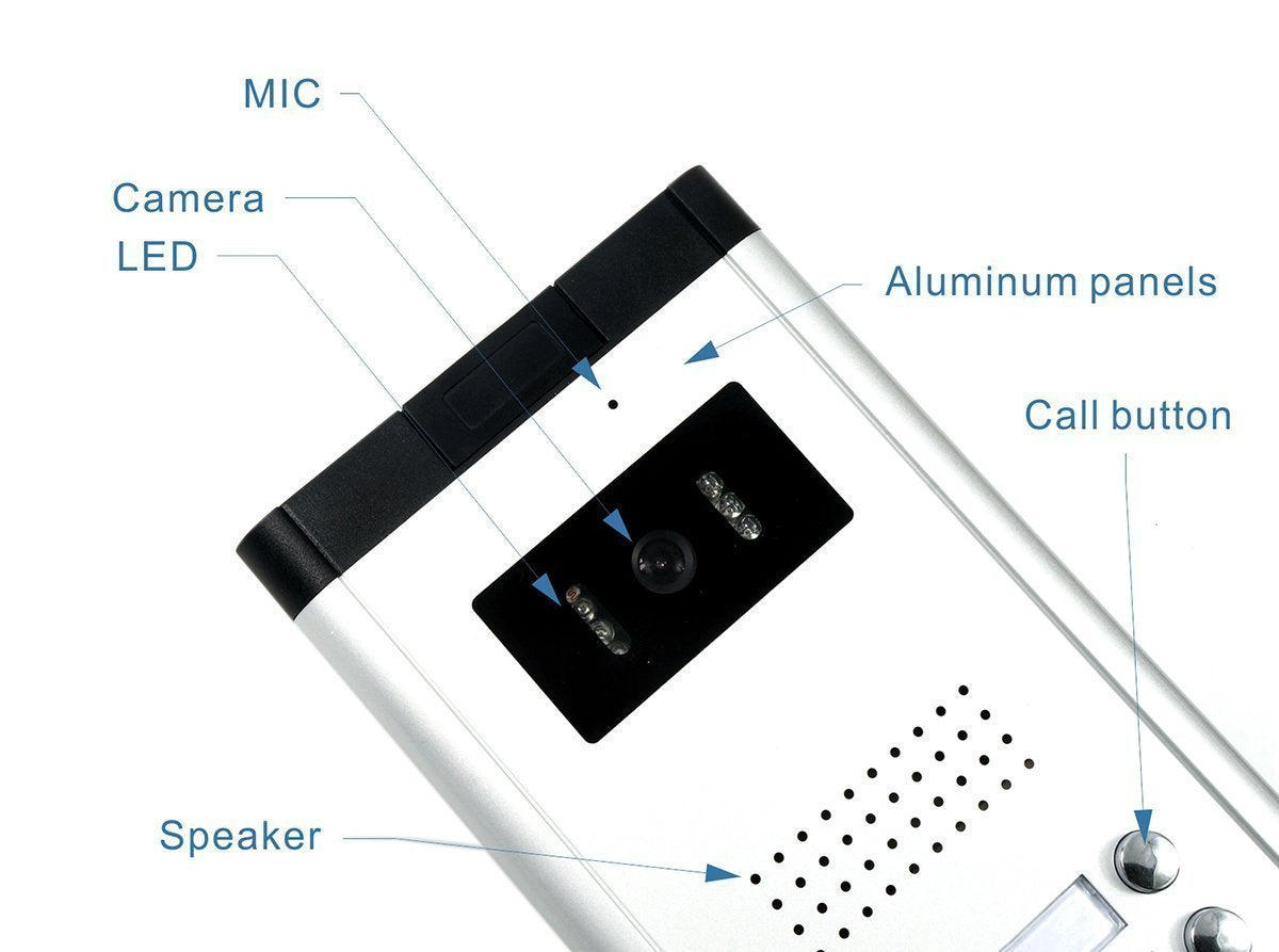 AMOCAM Wired 4 Key 4 Units Door Camera Apartment Video Intercom Doorbell Door Phone IR Night Vision