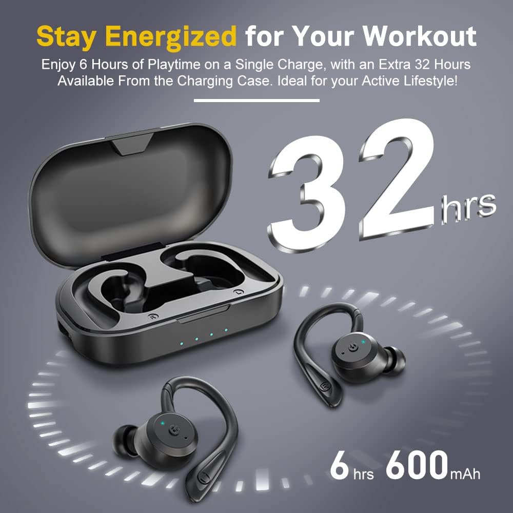 APEKX Bluetooth Headphones True Wireless Earbuds with Charging Case IPX7 Waterproof Stereo Sound Earphones Built-in Mic in-Ear Headsets Deep Bass