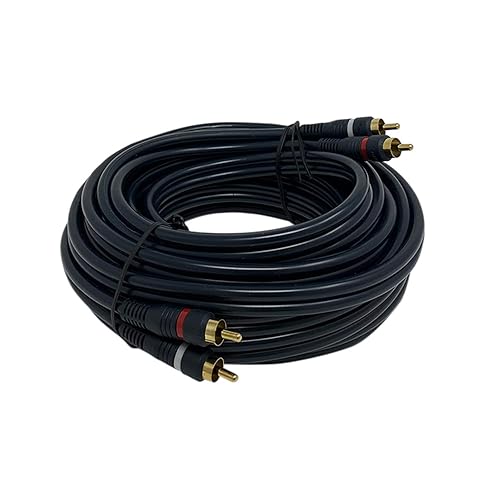 iMBAPrice 2RCA Male to 2RCA Male Python Home Theater Audio Cable, 25 Feet for HDTV, Amplifiers, Hi-Fi Systems,Speakers, Subwoofer, Satellite Receivers