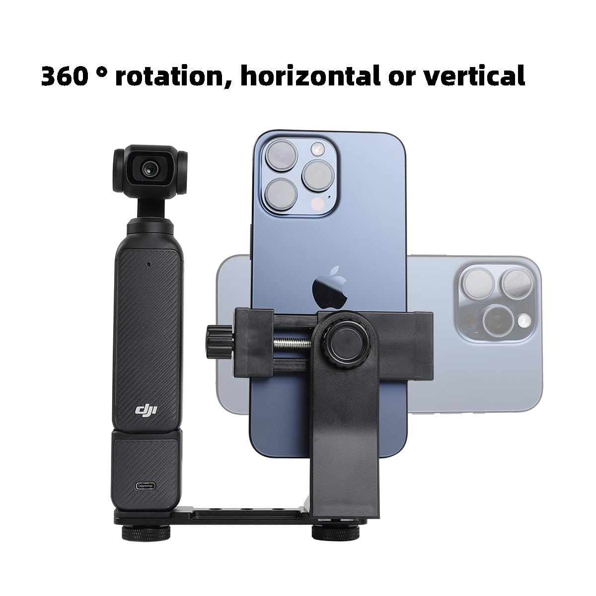 Leenconghui Phone Holder for DJI Osmo Pocket 3, Cell Phone Mount Expansion Accessories with 1/4" Thread Hole Used with Tripod and Extension Rod