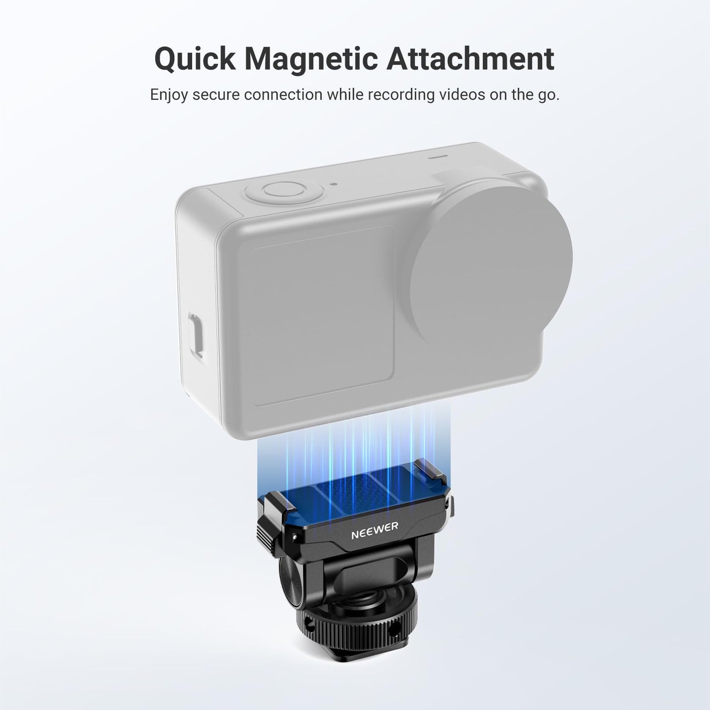 NEEWER Magnetic Quick Release Mount Compatible with DJI Osmo Action 6 Only, Action Camera Accessories with Universal Cold Shoe Adapter & 1/4" Thread