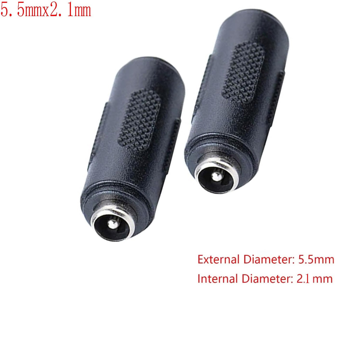 Lagogia 5.5mm x 2.1mm DC Power Connector Adapter, 5.5mm x 2.1mm DC Female to Female Power Jack Connector Adapter for CCTV Camera - (5 Pcs)