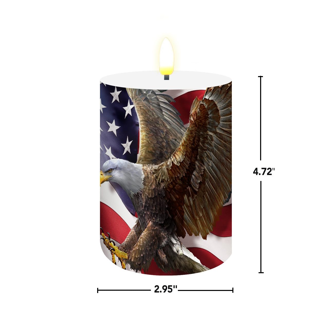 Briarwood Lane Flameless Candle 6x3 American Freedom Eagle Flameless Candle with Timer for