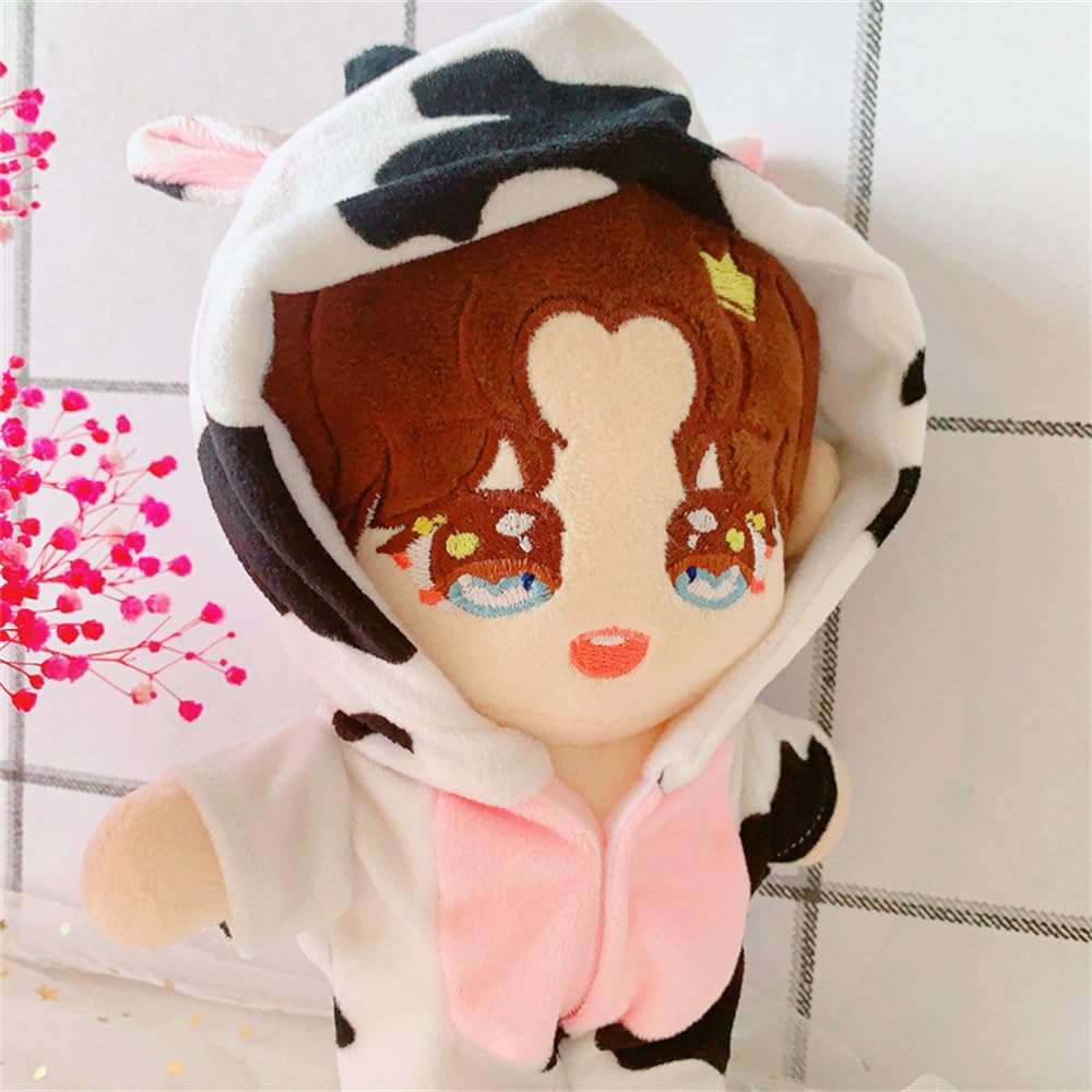 20cm /8" Doll Plush Doll's Clothes Animal one-Piece Garment Suit Pajamas Toys Dolls Accessories (Cow)
