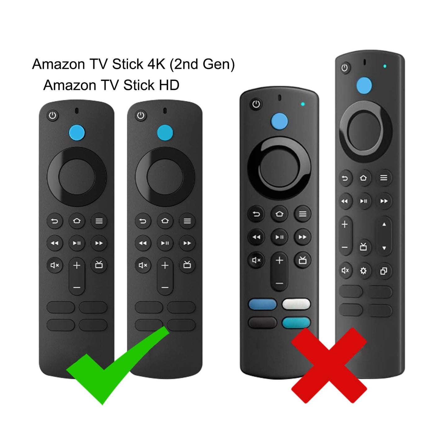 LEFXMOPHY Case Cover for TV Stick HD / 4K 2nd (2024 Model) Wi-Fi 6 Voice Remote Control Case Red Silicone Skin with Lanyard