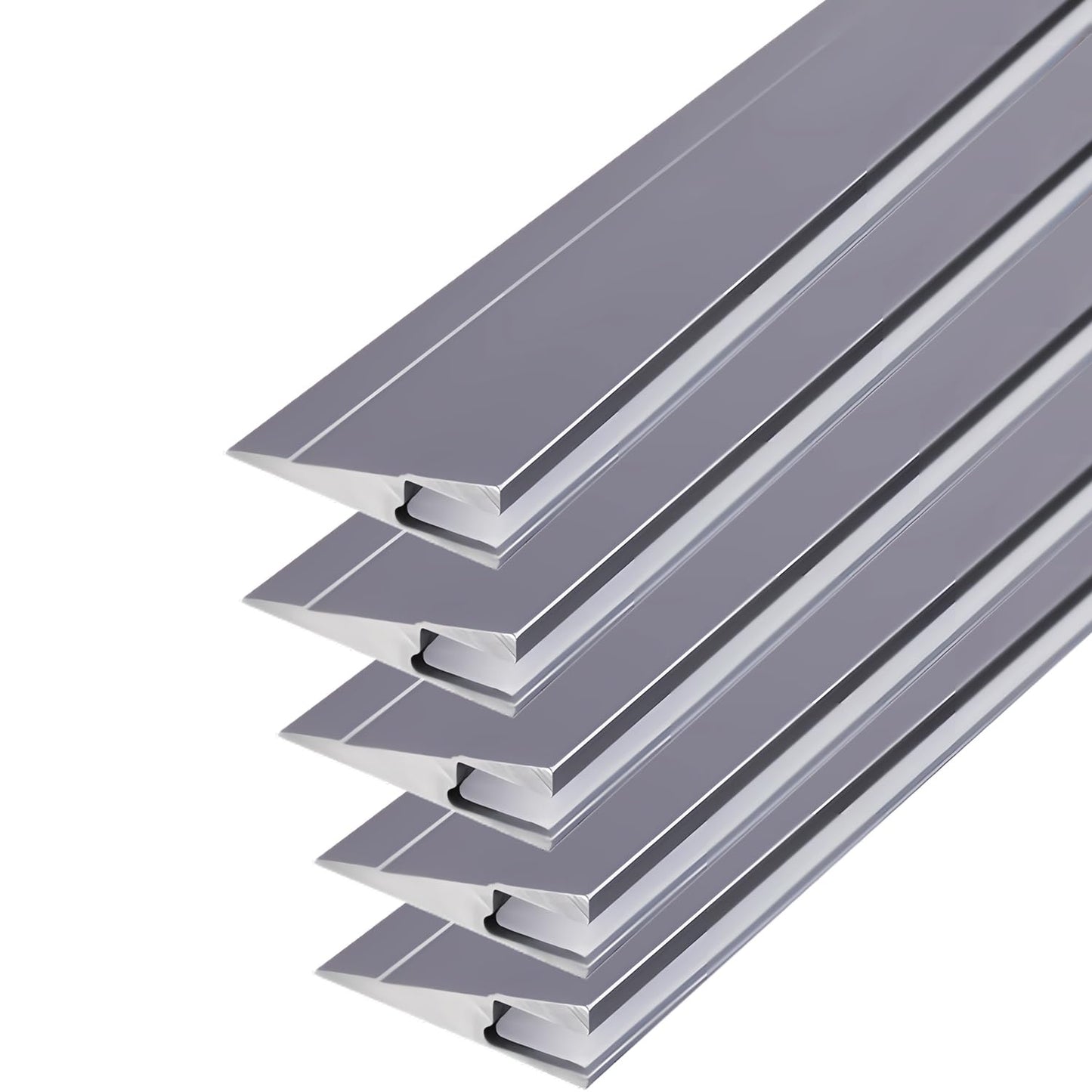 JARBIH 5Pack 1M/3.3ft Ultra-Thin Led Aluminum Profile, 45° Oblique Lighting Cabinet LED Lamp, Invisible H7mm Surface Mounted Wardrobe Layer Shelf