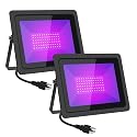 Black Lights 100W LED Black Purple Lights Flood Light with Plug(6ft Cable) for Blacklight Party, Stage Lighting, Aquarium, Body Paint, Fluorescent