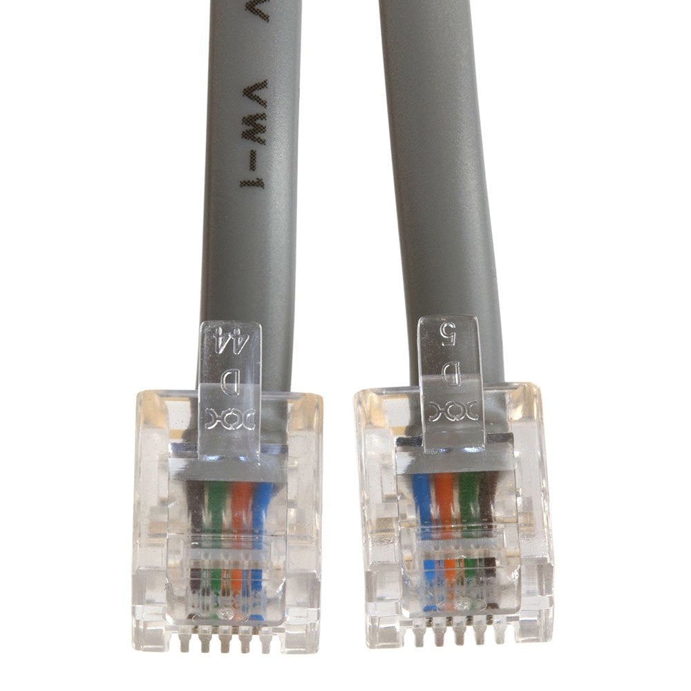 Cmple - Telephone Cord 7ft Phone Cord for Landline Male to Male 6P4C RJ11 Cable for 2 Lines Home Phone, Fax, DSL Modem, Router, Printer - Gray