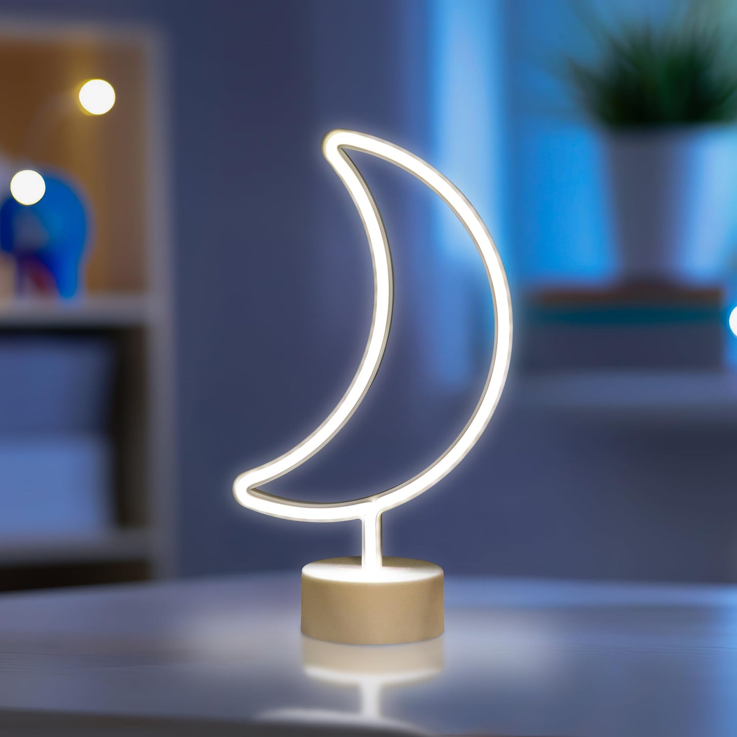 Northlight LED Crescent Moon Neon Table Light - 11.5"