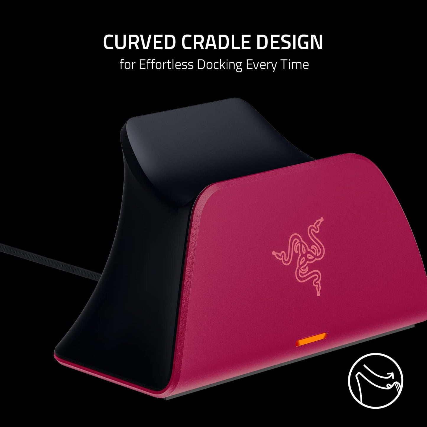 Razer Quick Charging Stand for PlayStation 5: Quick Charge - Curved Cradle Design - Matches PS5 DualSense Wireless Controller - One-Handed Navigation