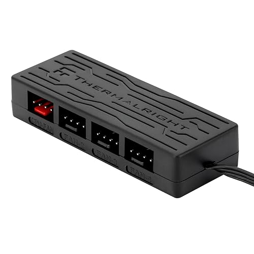 Thermalright FAN HUB X4 PWM Fan Controller - 4 Port 4-Pin, Multiple Interface Cooling Hub for 4 Groups of PC Fans, SATA Power Cord