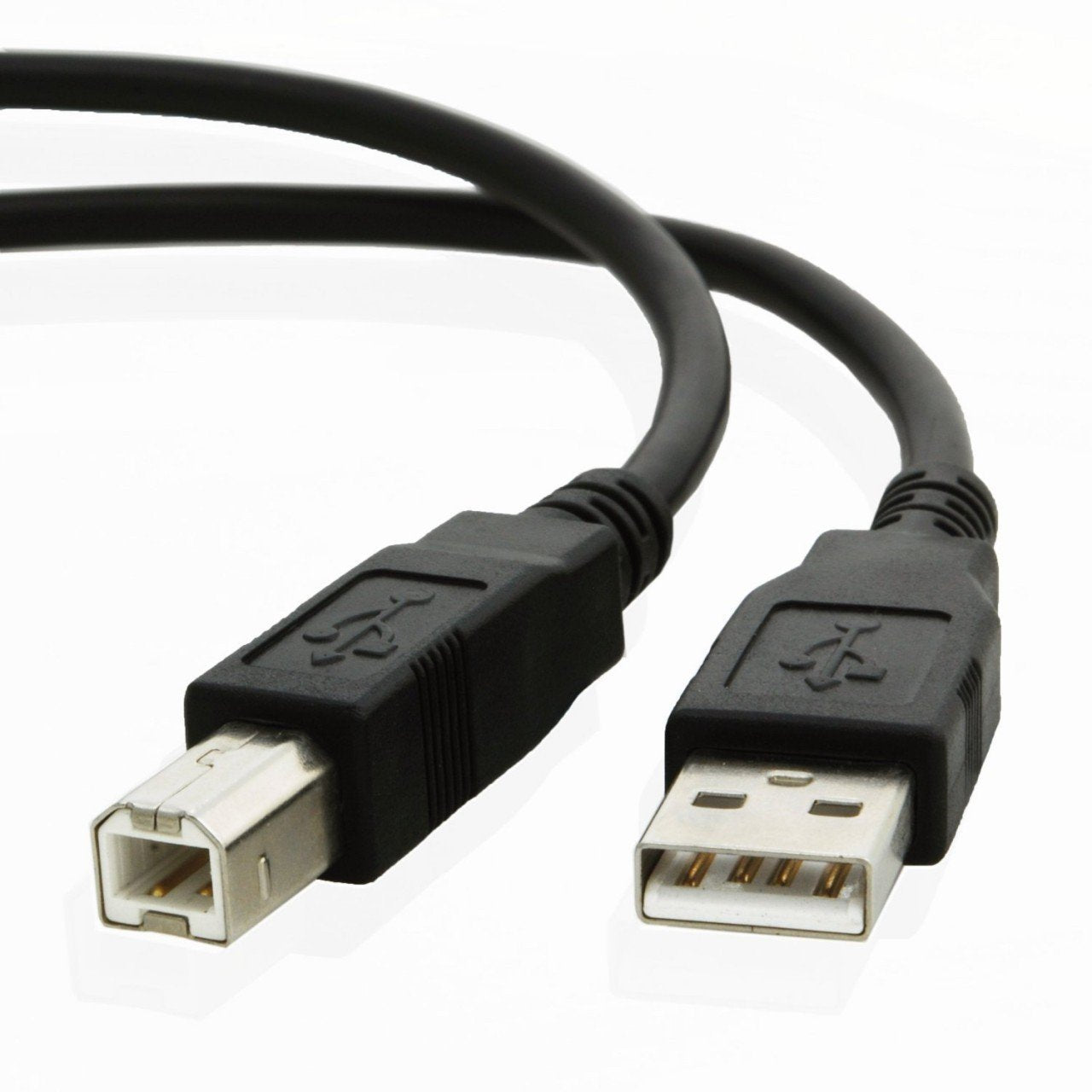 DIGITMON 2 Pack 15 Ft Black A-Male to B-Male USB 2.0 High Speed Printer Cable for HP DeskJet 4155e All-in-One Printer 26Q90A#B1H