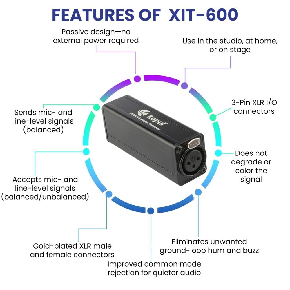 KOPUL XLR Single-Channel Passive Isolation Transformer