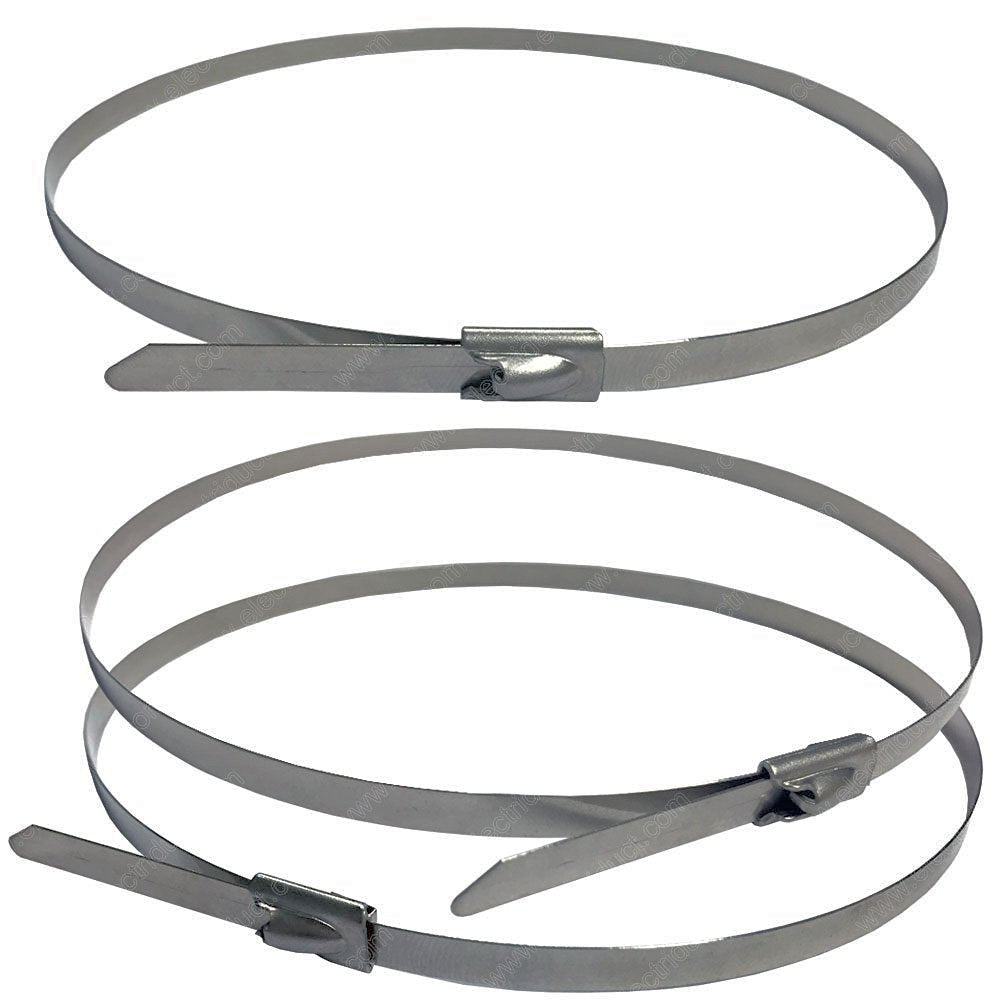 Electriduct 304 Stainless Steel Cable Ties 4 Inch 200 Lbs Heavy Duty Self Locking Ball Lock Zip Ties UV Resistant (25 Pack)