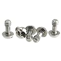 5 Pack Longer Shaft Cap SS Steel Screws 1/4" Tripod Quick Release QR Plate Camera Hex/Slot Combo