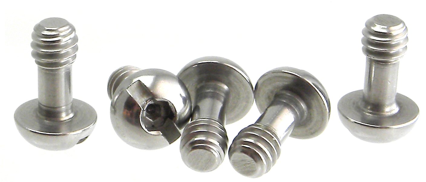 5 Pack Longer Shaft Cap SS Steel Screws 1/4" Tripod Quick Release QR Plate Camera Hex/Slot Combo