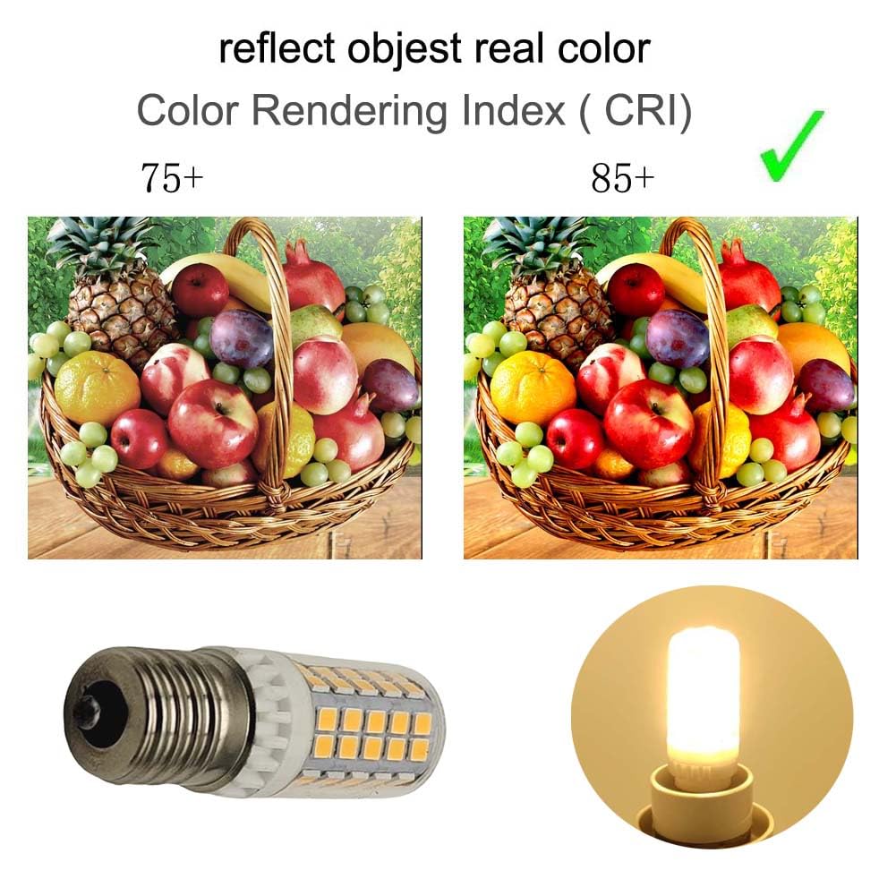 WELESHEI E17 Led Bulb Microwave Oven Light Equivalent 60w Incandescent Warm White Appliance Light for 40w - 60w Type B Candelabra Bulb Dryer Range