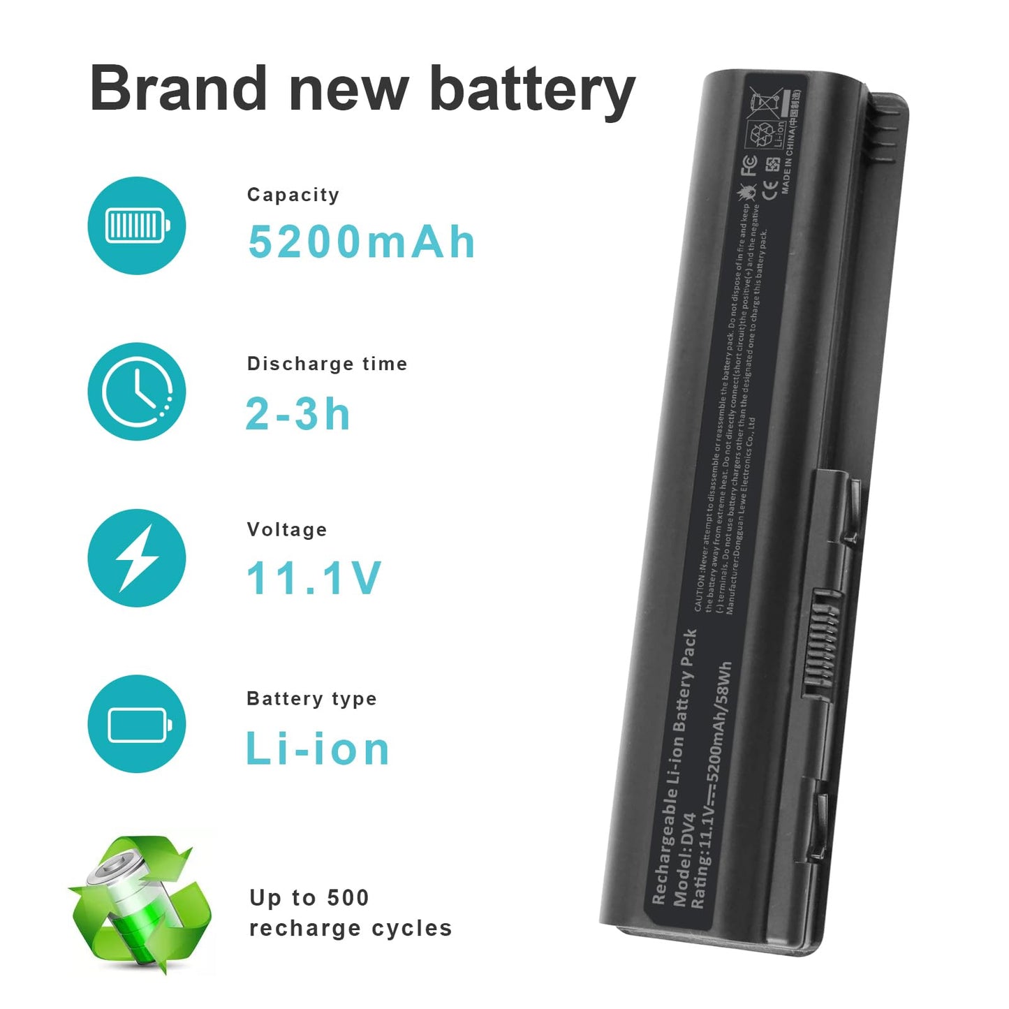 484170-001 497694-001 498482-001 484170-002 485041-001 Laptop Battery for HP Pavilion DV4-2040US DV5-1010 CQ40 CQ45 CQ50 CQ60 EV06 G50 G60 G70 G71