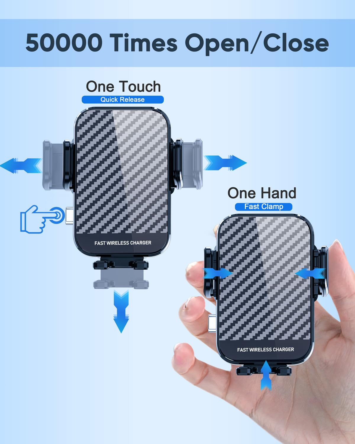 Wireless Car Charger, 15W Fast Charging Phone Holder Mount Windshield Dashboard Car Accessories Phone Mount for iPhone 14 13 12 Mini Pro Max 11 XR XS